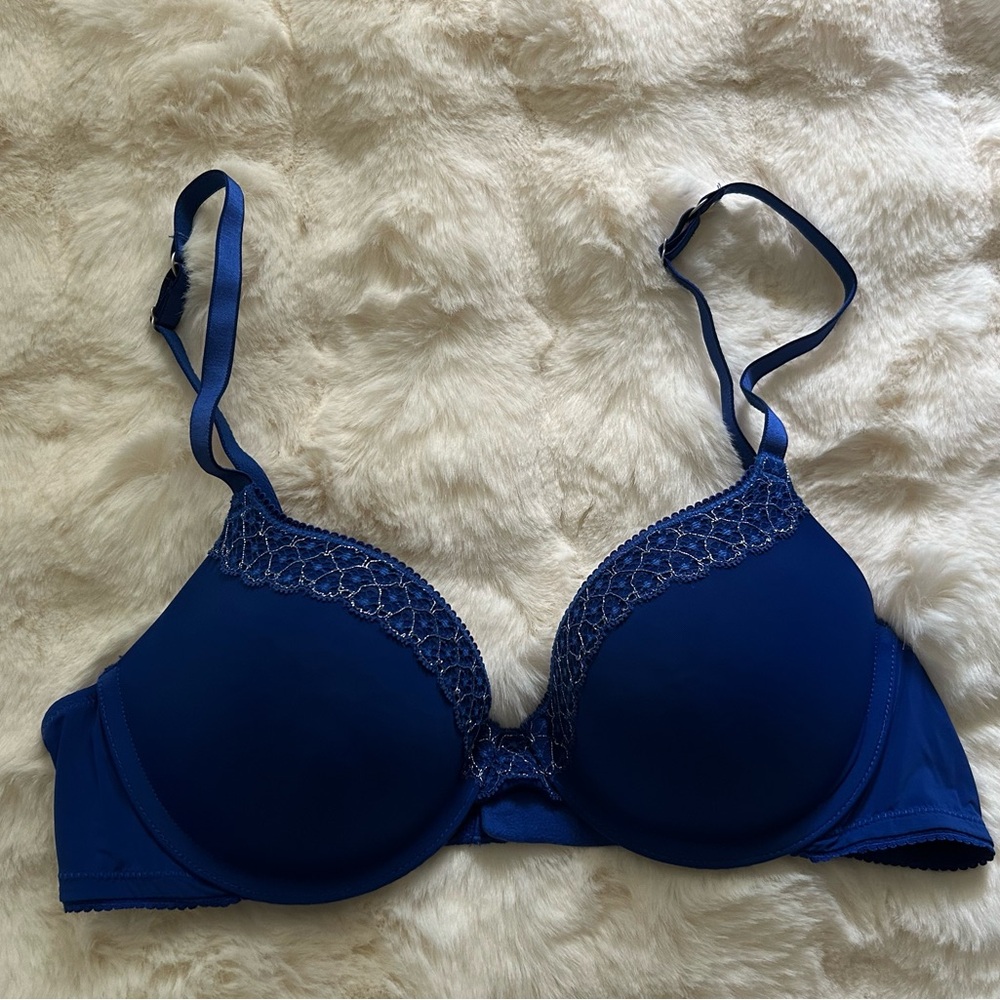 Aerie Blue Bra with Silver Detail